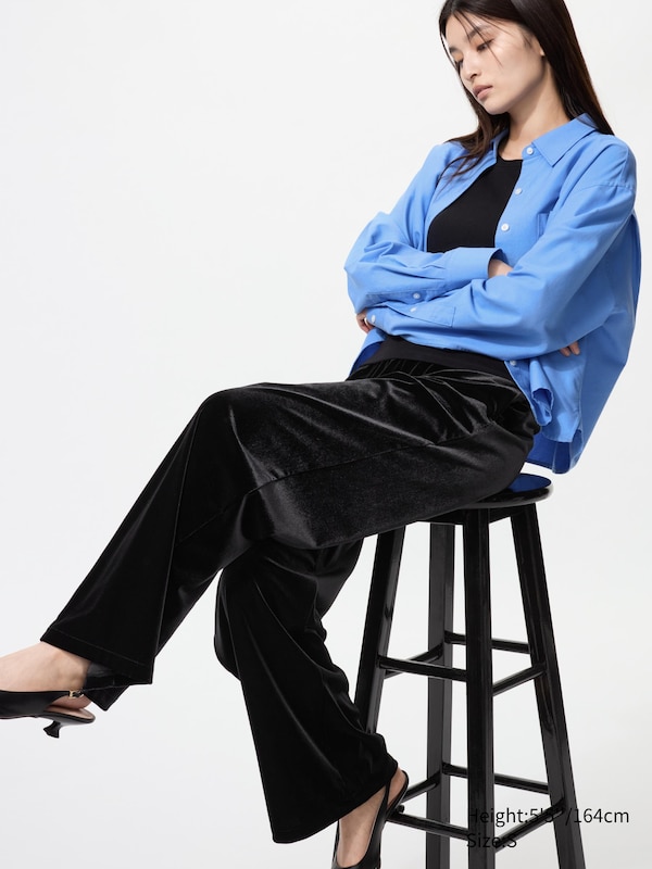 

Удобные велюровые брюки Uniqlo, 09 black