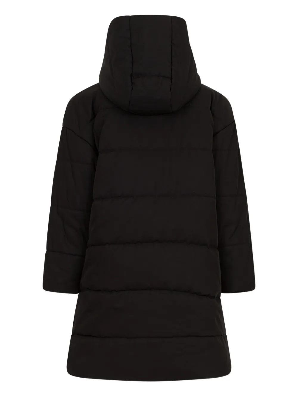 Пальто с капюшоном и рельефными пуговицами Balmain Kids, черный — фото 2