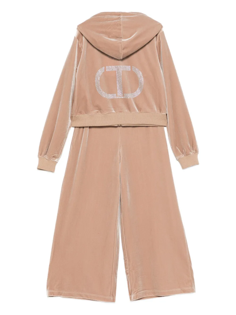 Спортивный костюм с логотипом Twinset Kids, бежевый — фото 2
