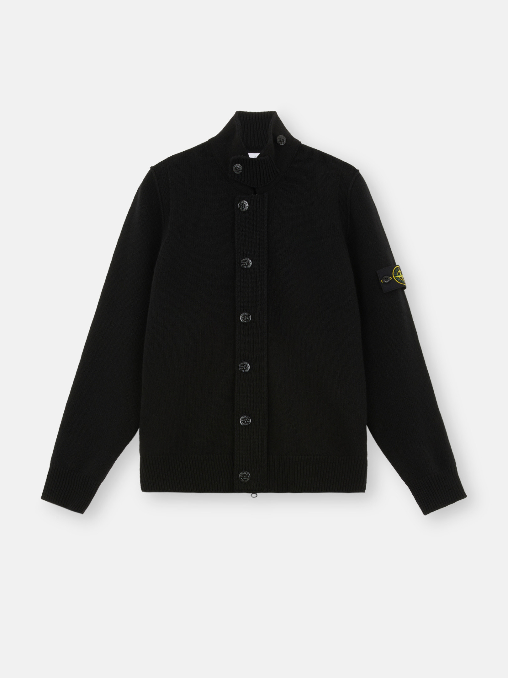 

Свитер на пуговицах с фетровой отделкой Stone Island 5100047 LAMBSWOOL, черный