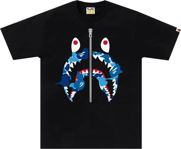 

Футболка BAPE ABC Camo Rebuild Shark 'Black/Blue', черный