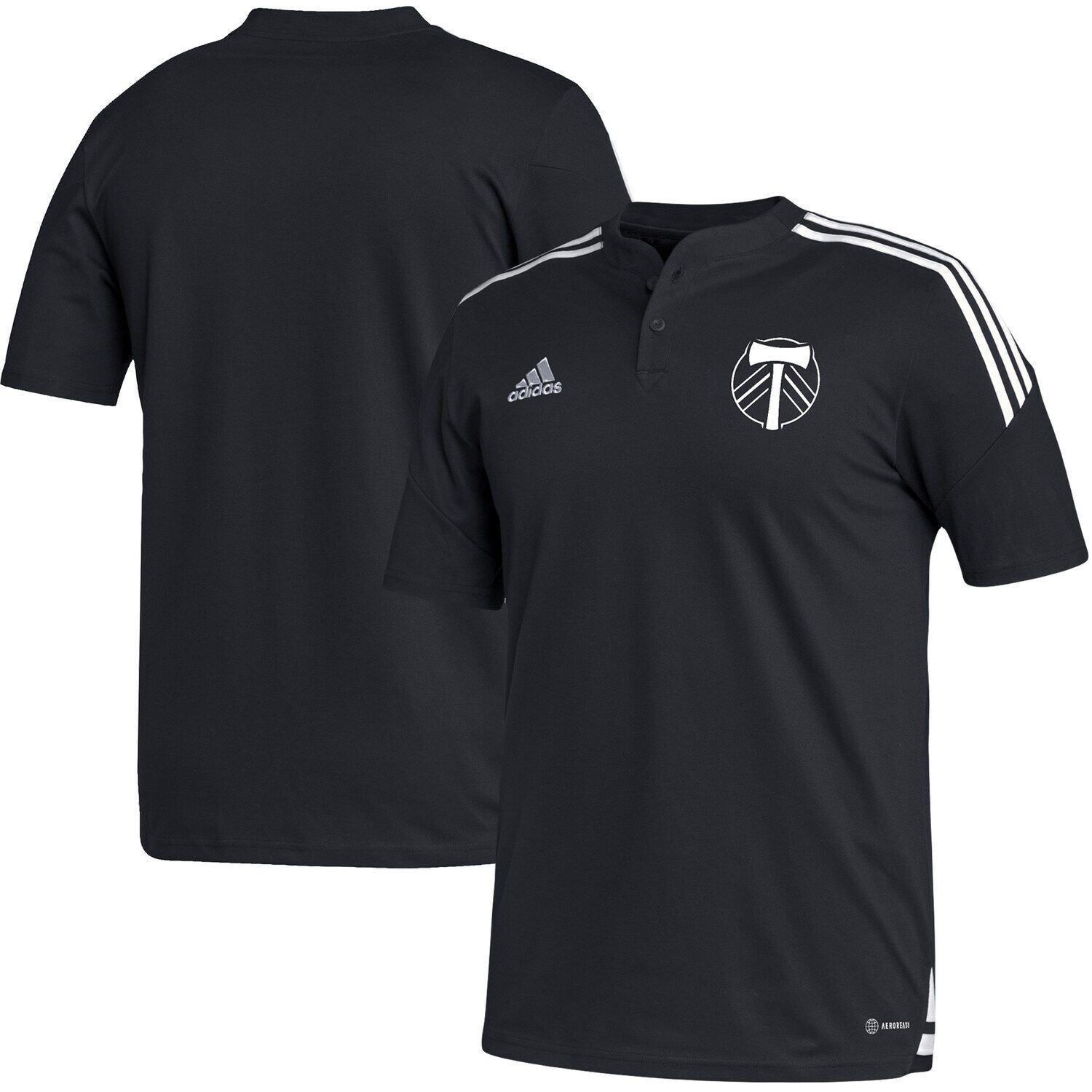 

Мужская футболка-поло adidas Black Portland Timbers Henley AEROREADY
