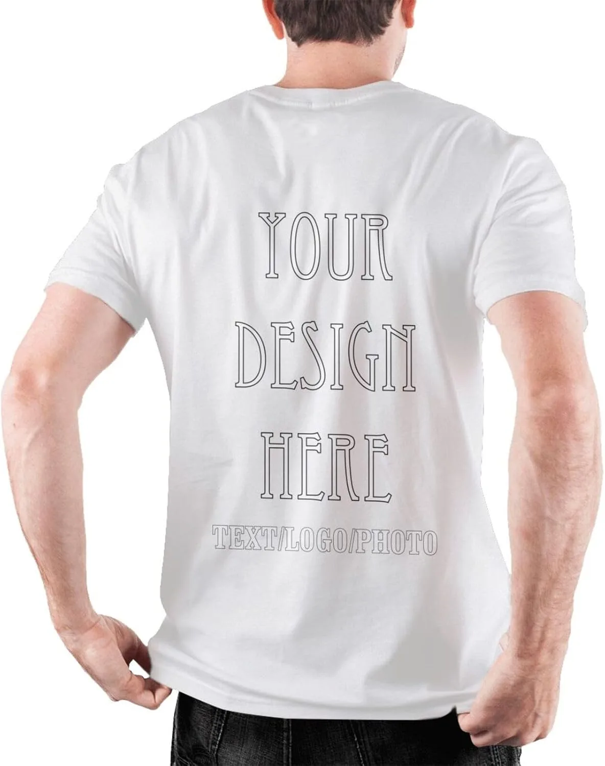 Футболка с логотипом и текстом спереди и сзади, Cotton, Crew Neck — фото 4