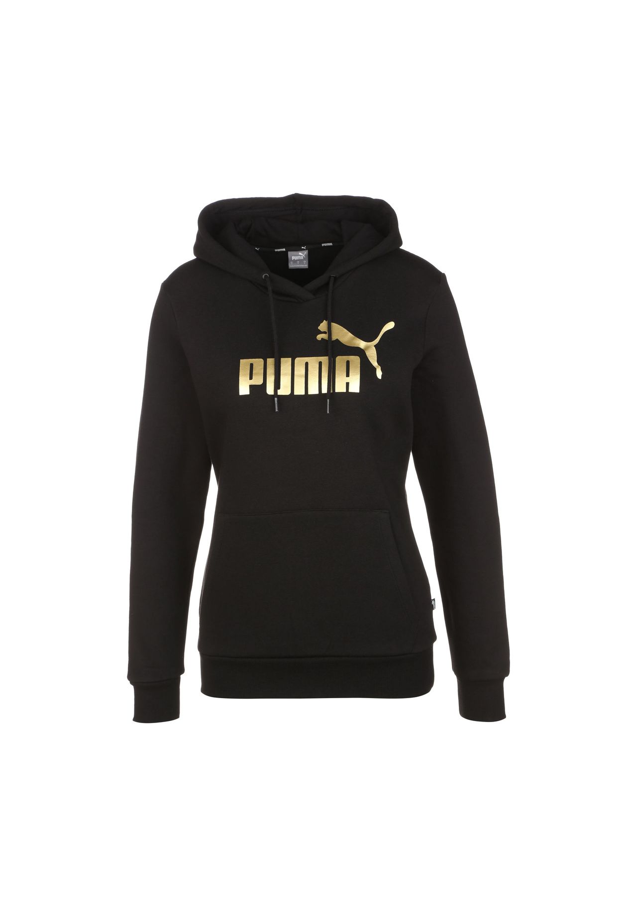 

Женская толстовка с металлическим логотипом ESS+ PUMA, цвет Schwarz Gold