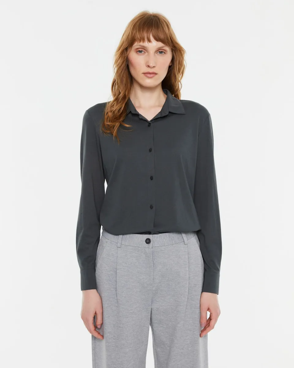 

Женская рубашка из гладкого трикотажа Andam, темно-серый