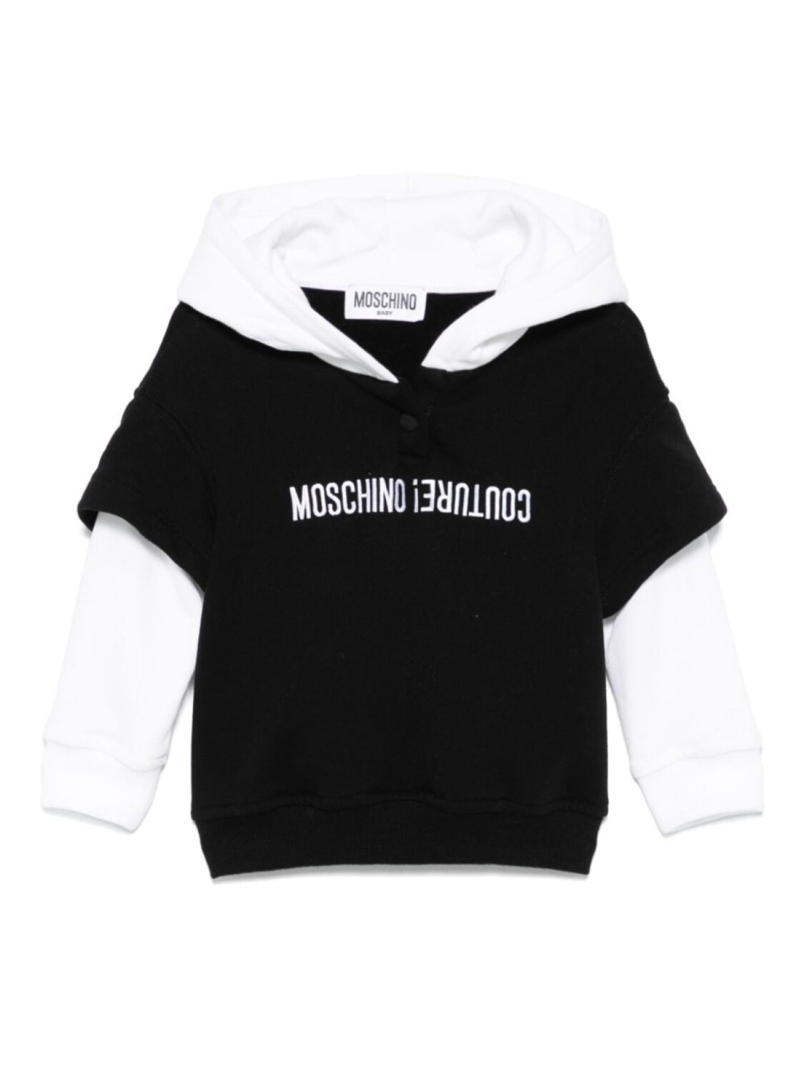 

Толстовка с капюшоном и вышитым логотипом Moschino Kids, черный