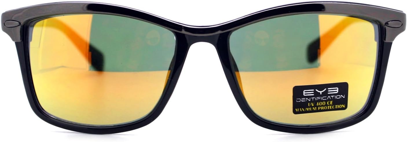 

Дизайнерские модные солнцезащитные очки прямоугольной формы с металлическим верхом, защита от УФ-излучения UV 400, черные, цвета оружейной стали, оранжевые PASTL, Black Gunmetal (Orange Mirror)