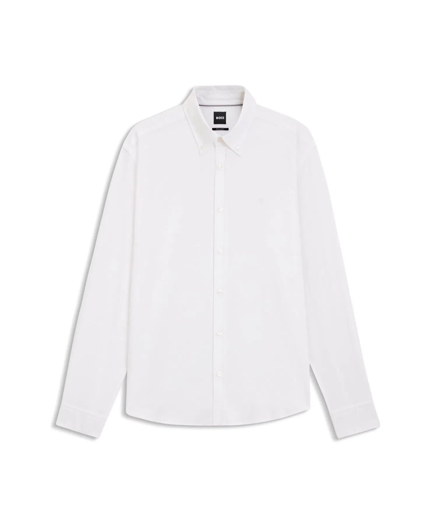 Мужская рубашка BOSS Regular Fit из хлопка оксфорд белая