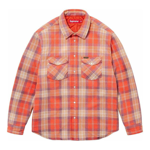 

Рубашка quilted flannel snap shirt 'orange yellow' Supreme, оранжевый
