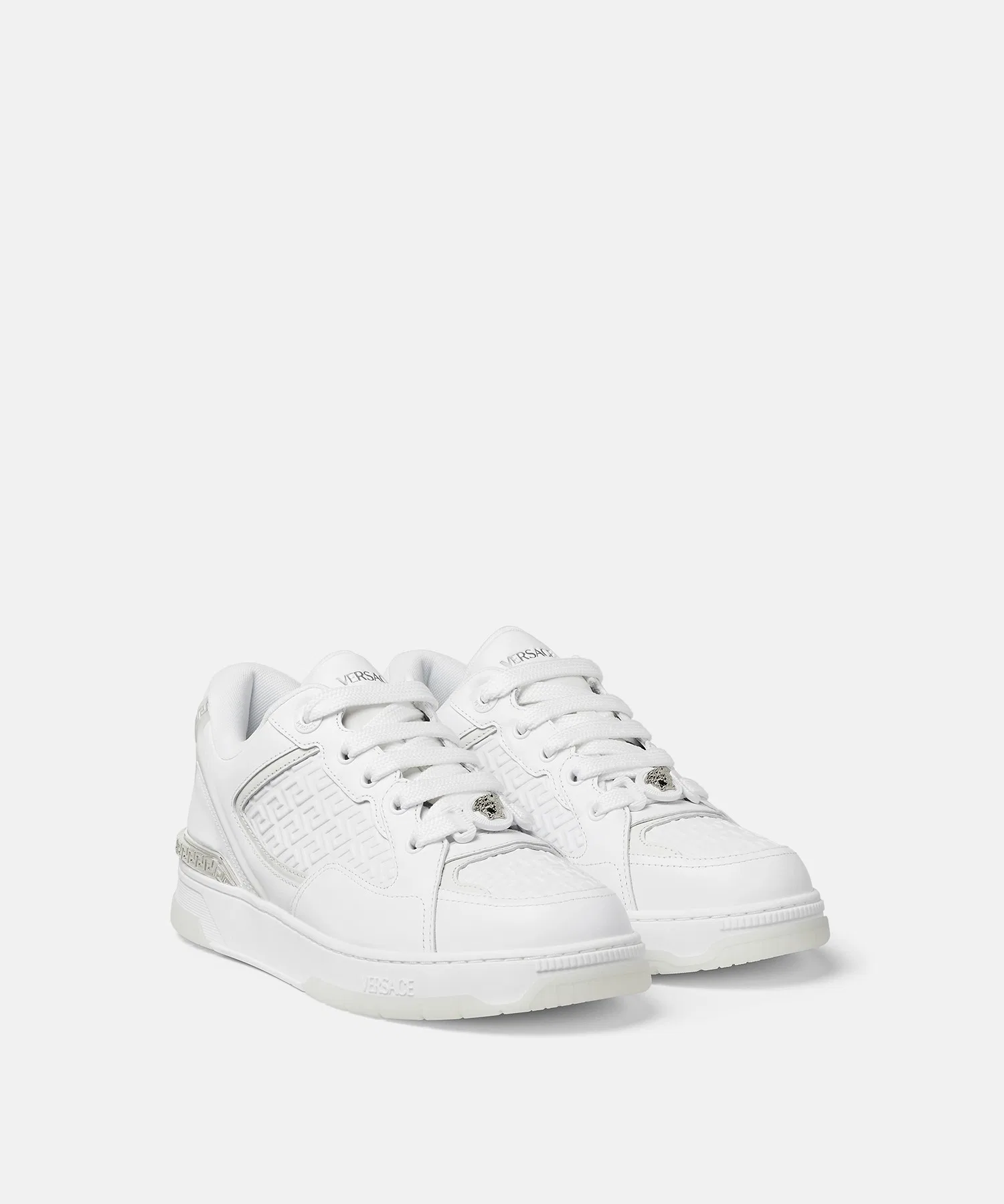 Мужские кожаные кроссовки Versace Biggie Basket чёрные — фото 2