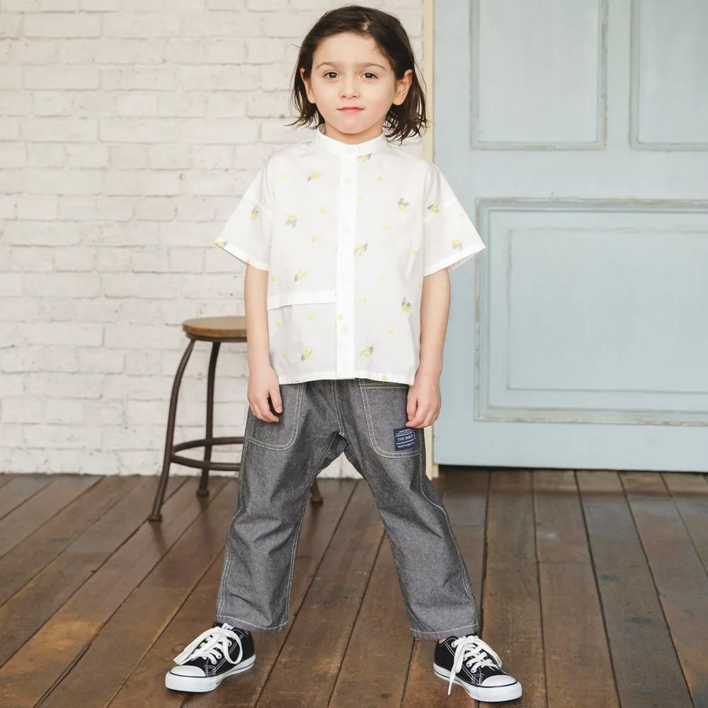 Рубашка с вышитым рукавом 5/8 "Мимоза" Branshes, off white — фото 3