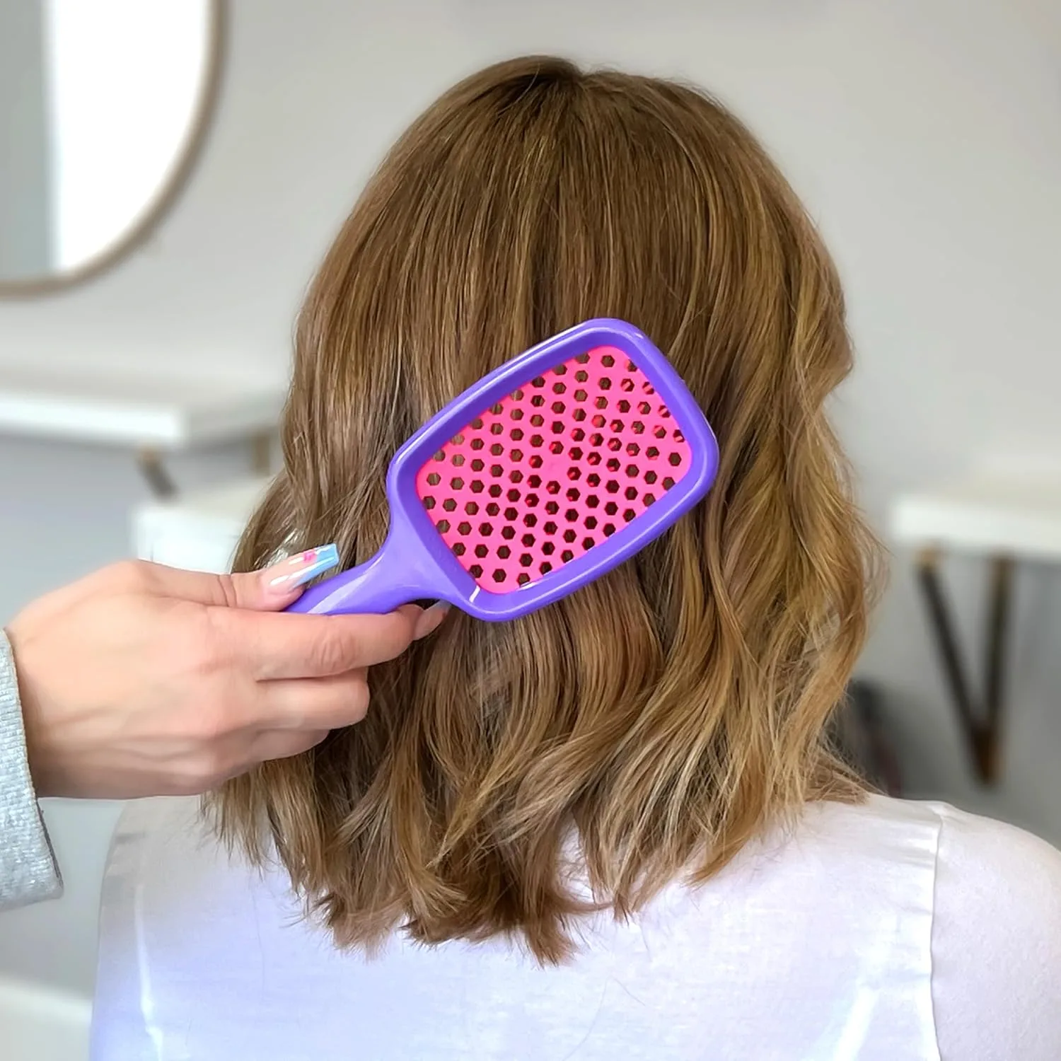 Щетка для волос FHI Heat UNbrush (набор 3 шт) - для всех типов влажных и сухих волос, безболезненное расчесывание, антистатические щетинки DuoFlex, легкая дорожная щетка (Neon Collection), Neon Collection — фото 3