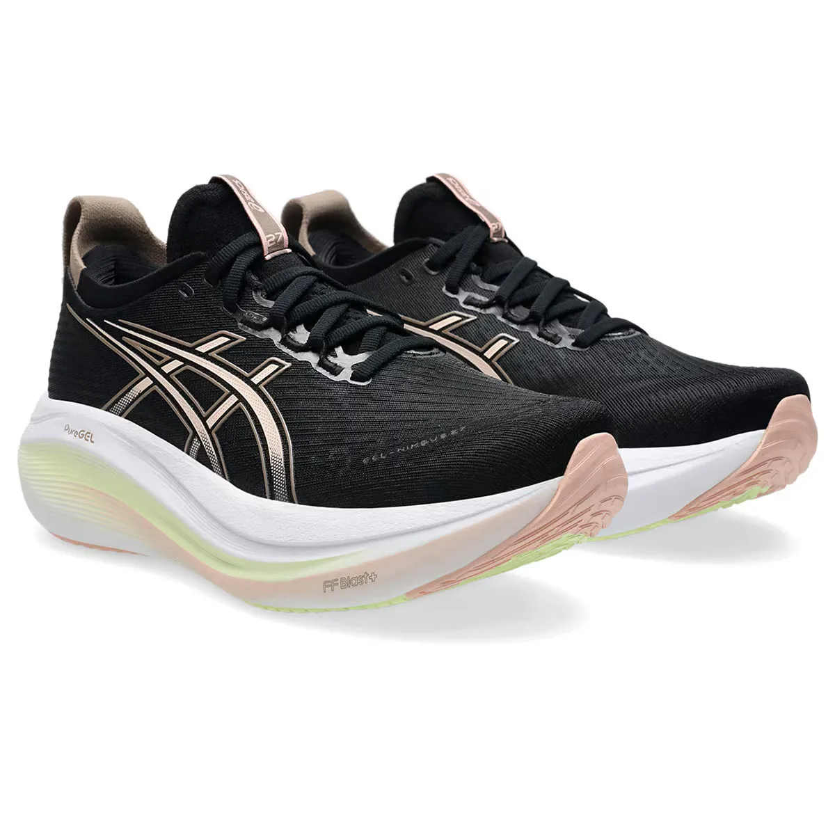 Женская беговая обувь GEL-NIMBUS 27 Asics, черный/розовый — фото 2