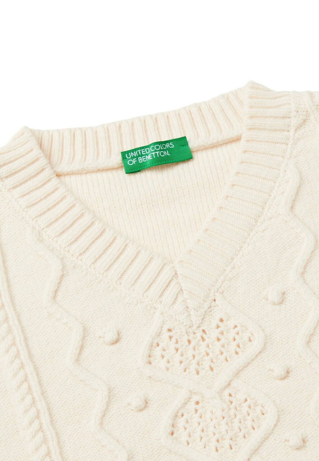 

Топ WITH HEART-STITCH PATTERN United Colors of Benetton, бежевый