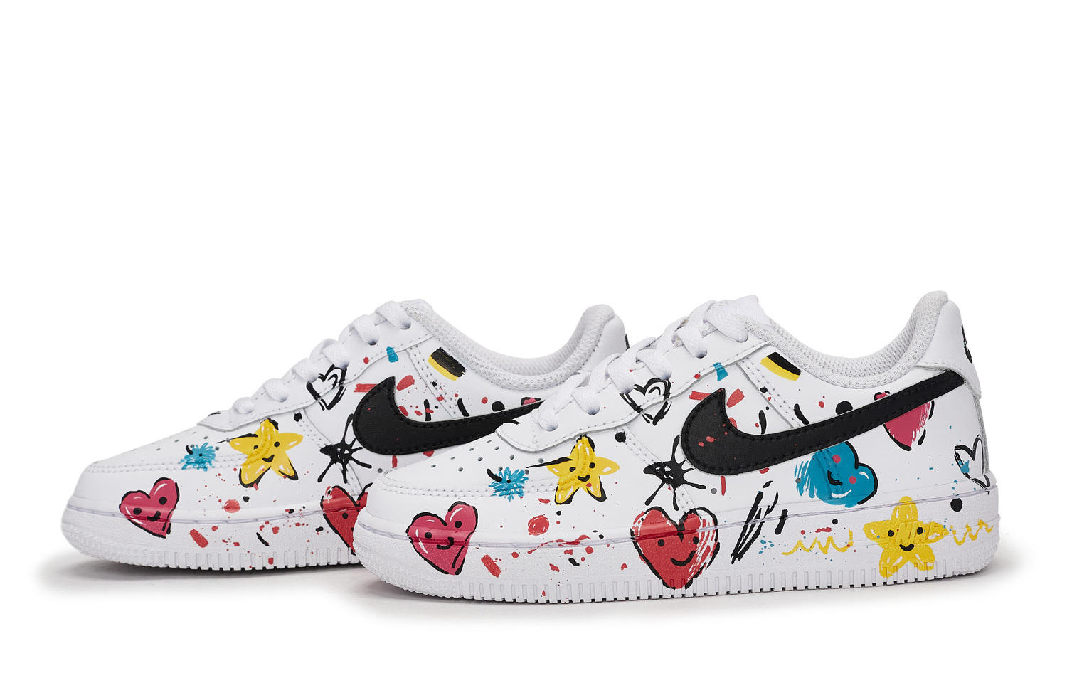 Nike Кроссовки для скейтбординга Air Force 1 LE Anti Slip Wear Resistant низкие черные белые красные желтые синие детские — фото 4