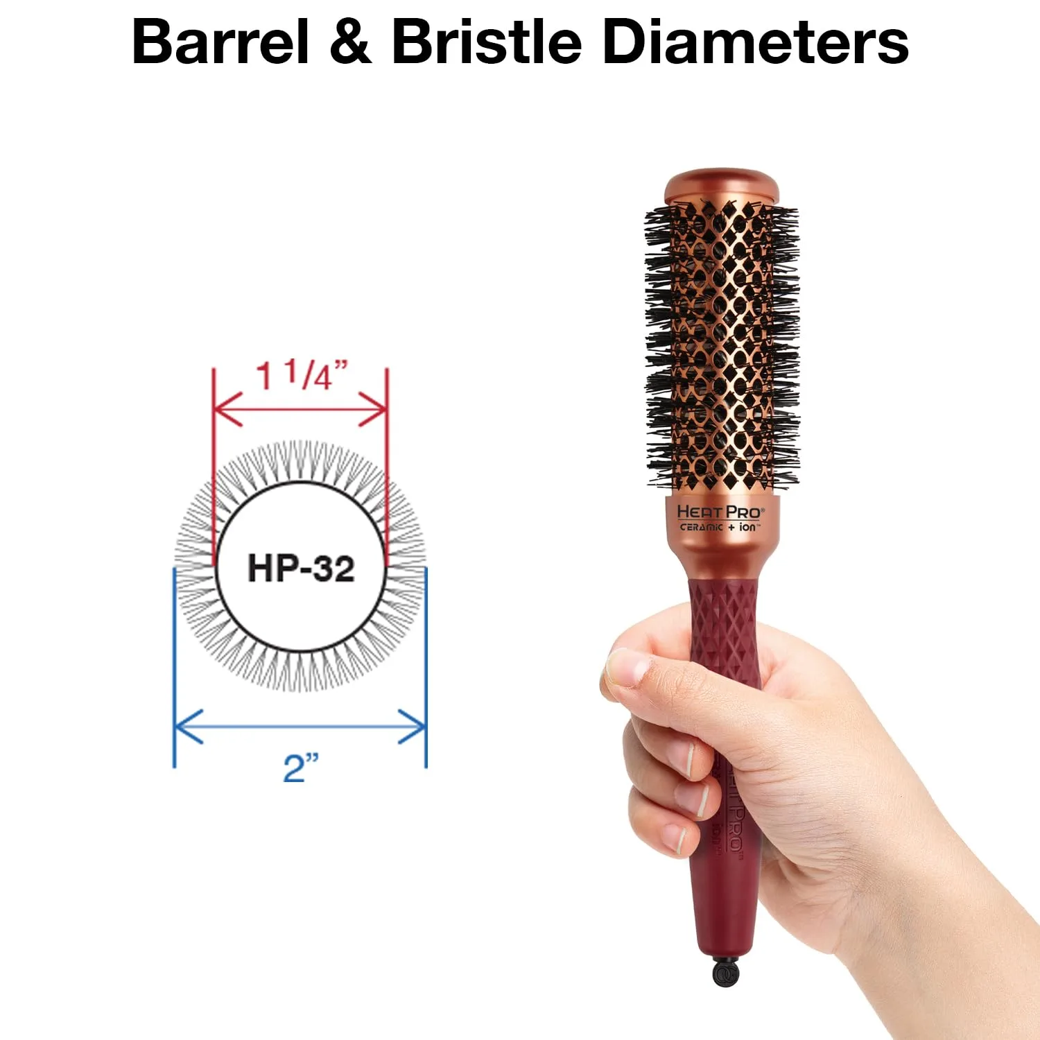 Термощетка для волос Olivia Garden HeatPro Round Thermal Hair Brush (не электрическая) 3,2 см, Copper — фото 2