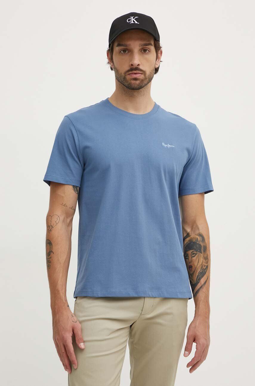

Хлопковая футболка Pepe Jeans Connor, синий