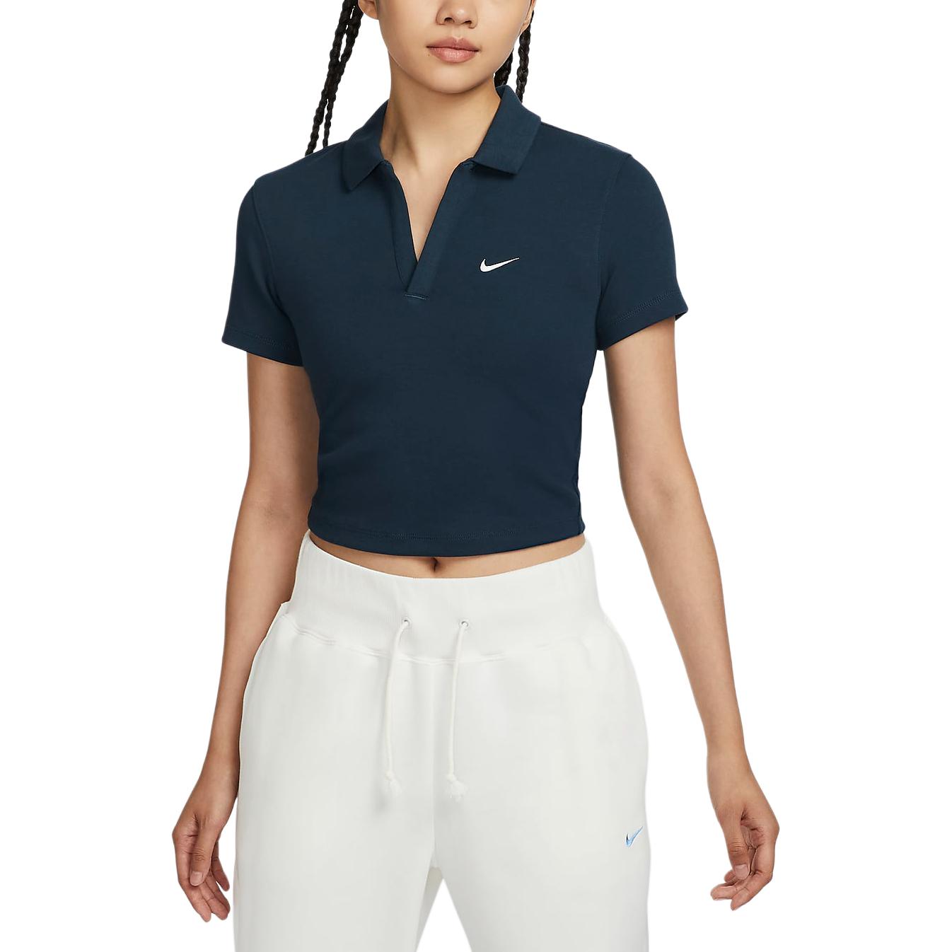 Футболка поло женская Arsenal Dark Sea Blue/Sail White Nike, темно-синий — фото 3