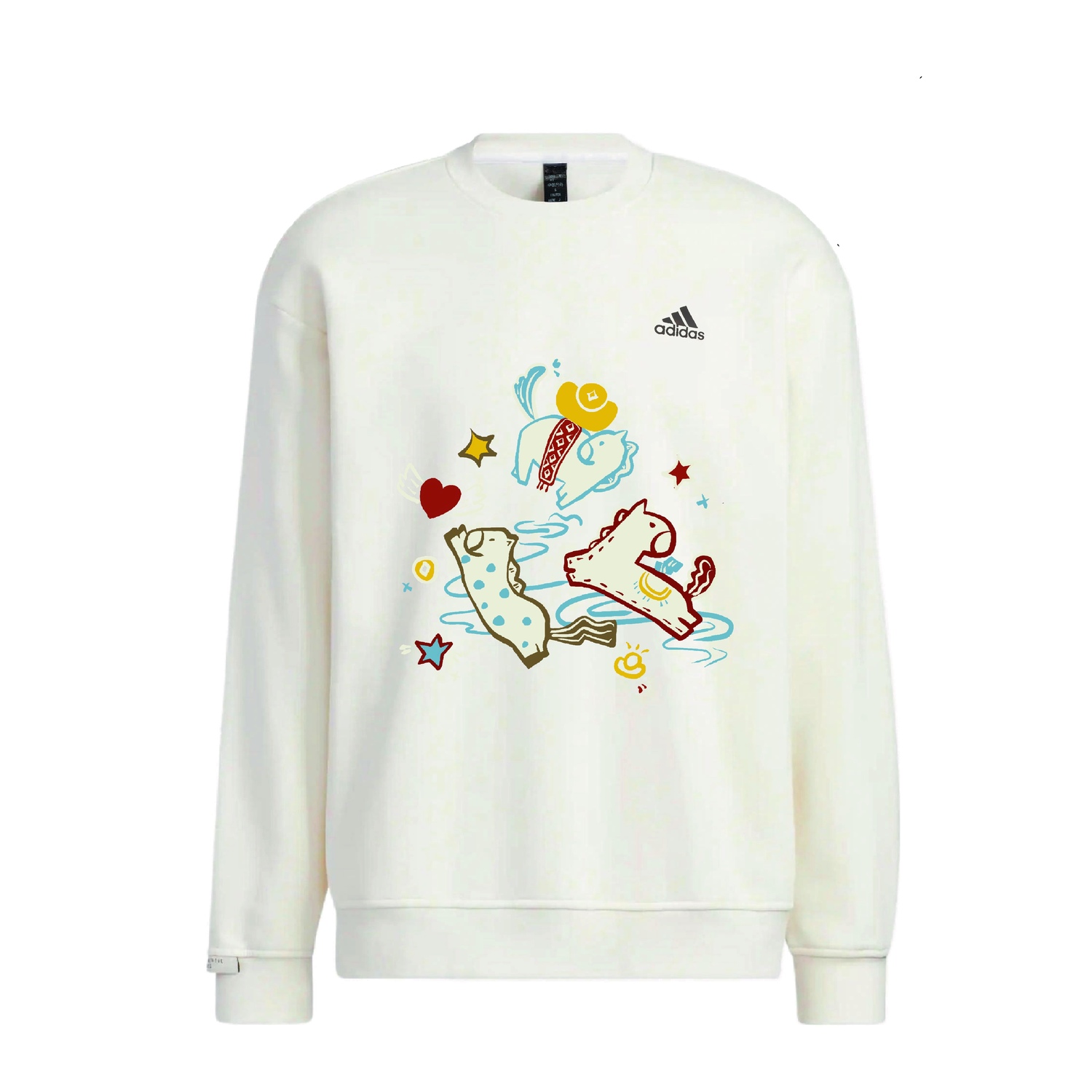 

Adidas Толстовка унисекс белые с круглым вырезом, утолщенные, стандартного размера