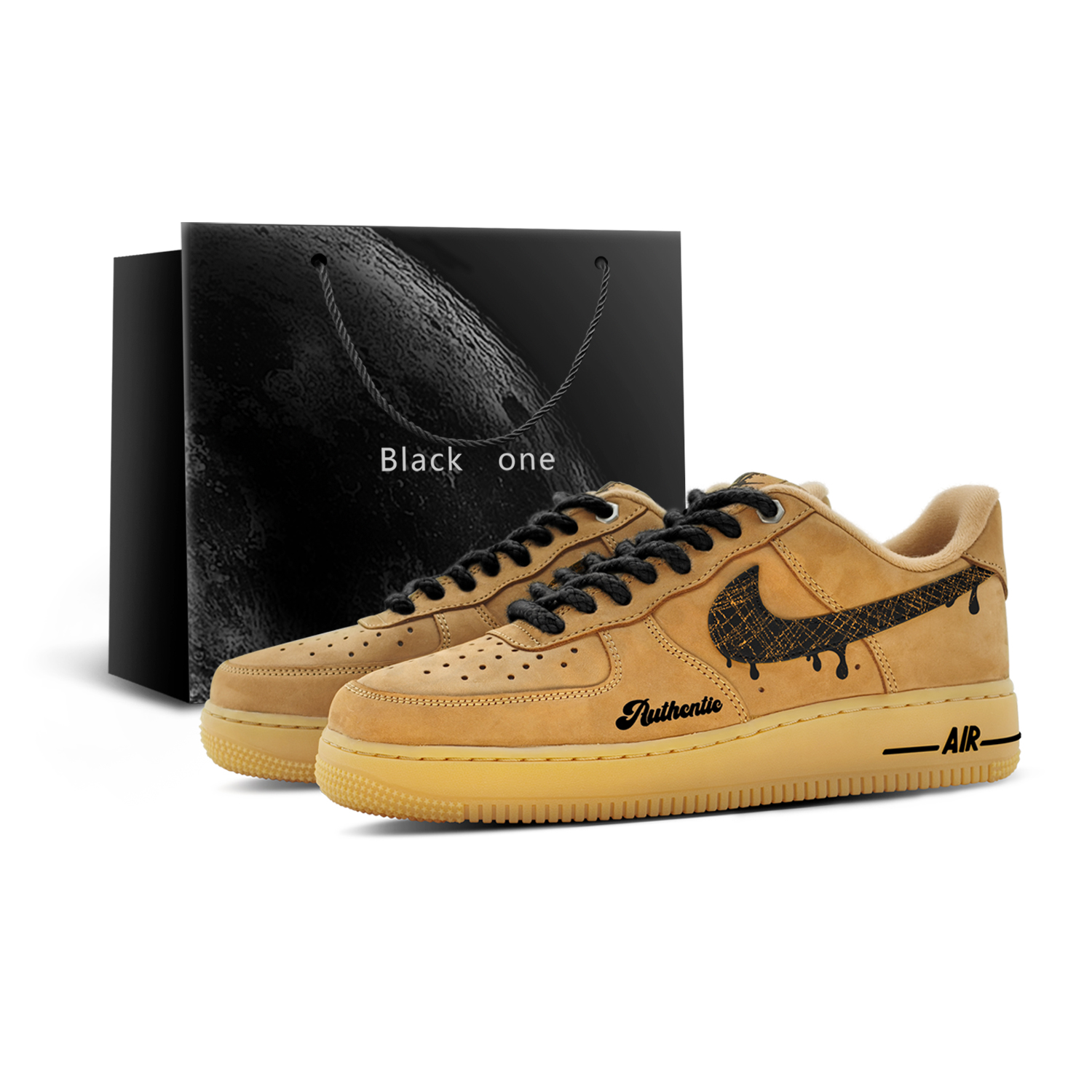 

Air Force 1 Gilded Wheat Wave, сумка для покупок покрытие термостойкое устойчивое к истиранию дышащее увеличивающее высоту Nike, коричневый