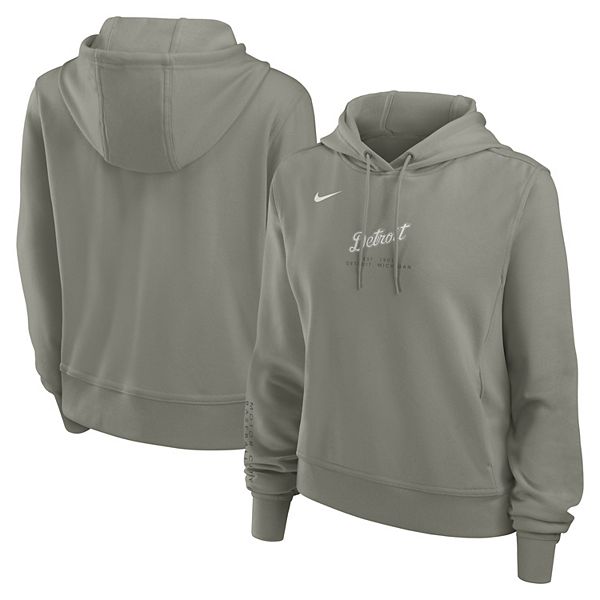 Женская оливковая толстовка Detroit Tigers One Tri-Blend Dri-Fit Nike
