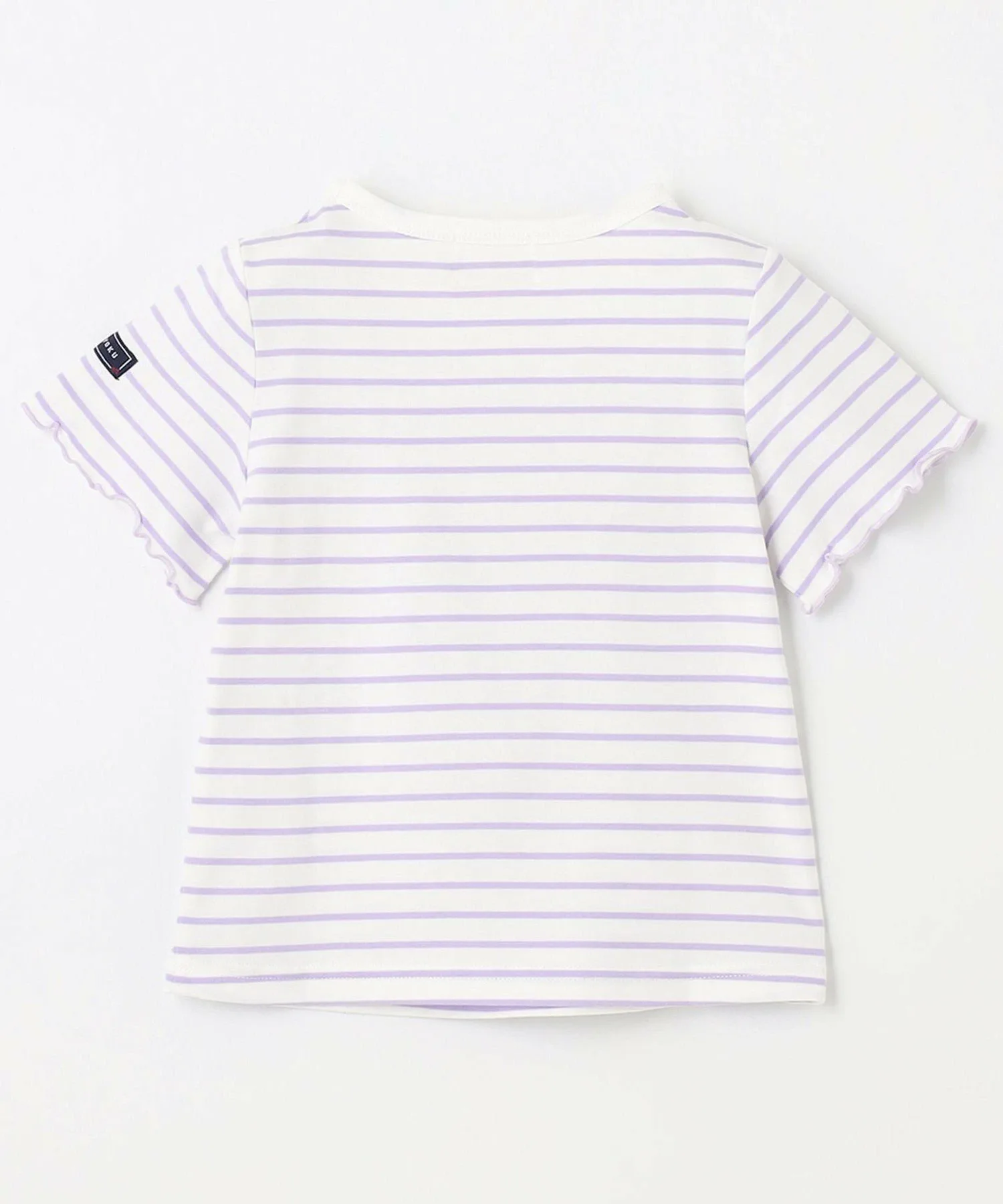 Полосатая футболка с коротким рукавом Suite Kids, цвет Lavender X Off-White [182] — фото 2