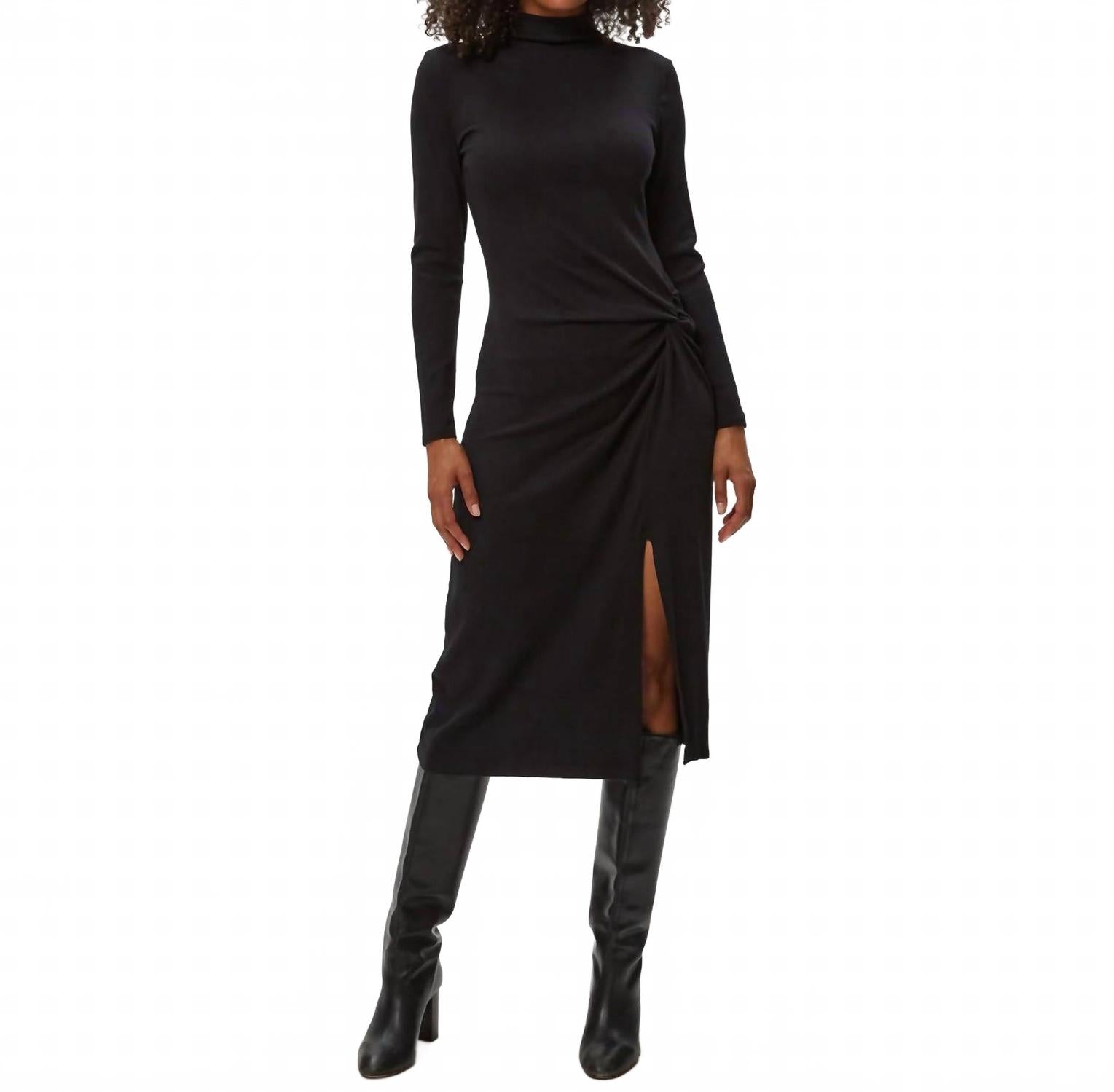 

Michael Stars Платье-миди с высоким воротником Tish, черное