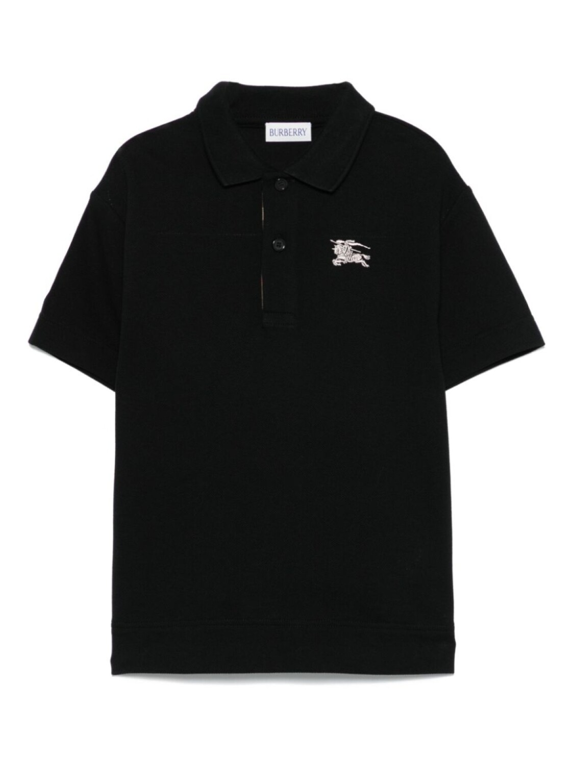 

Рубашка поло с вышивкой Equestrian Knight Burberry Kids, черный