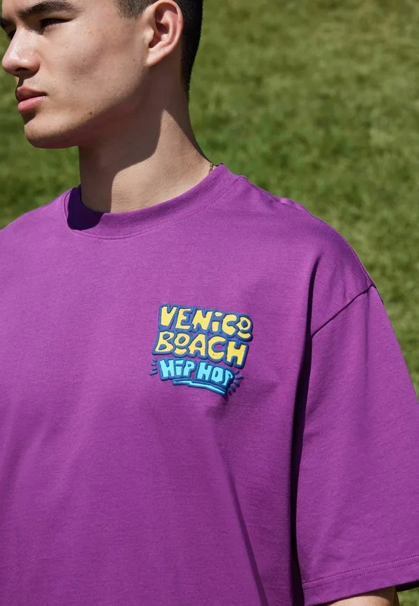Футболка свободного кроя из плотной ткани с графическим принтом Next, Purple Venice Beach — фото 3