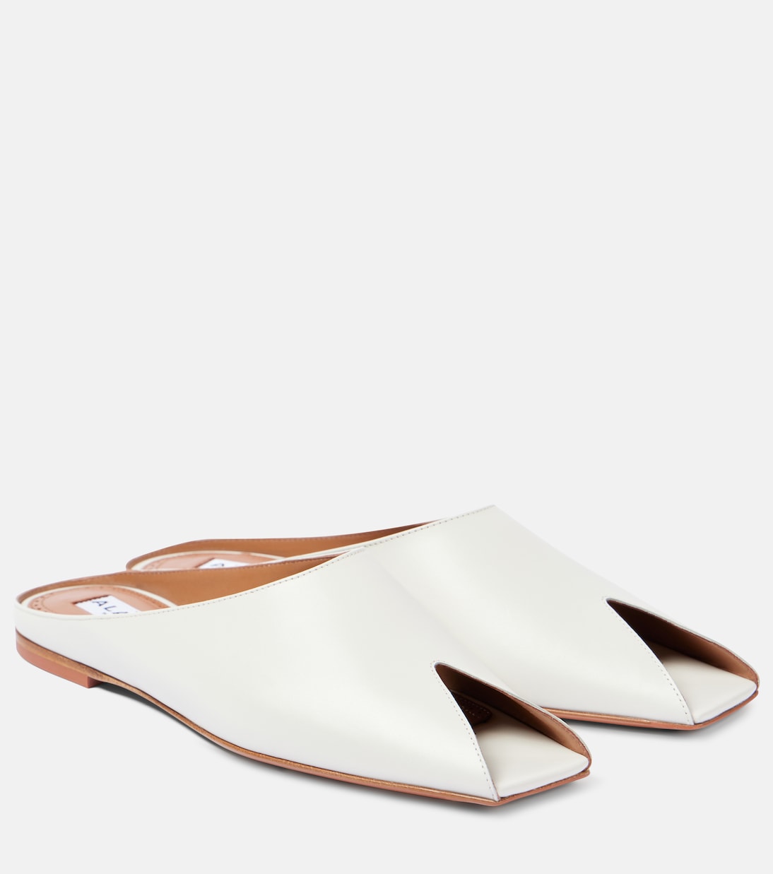 Кожаные мюли с открытым мысом Alaïa, Blanc Casse