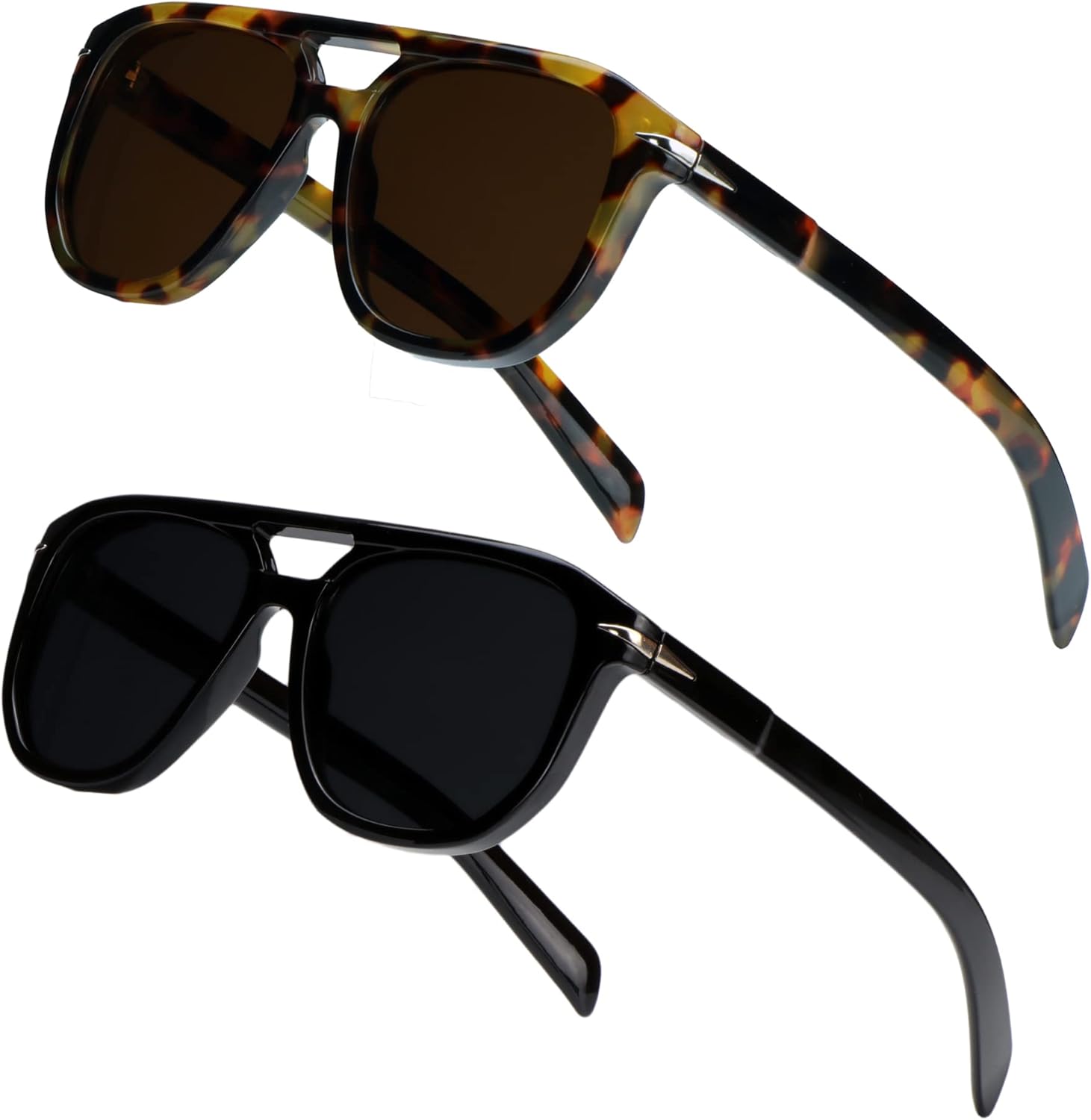 

Солнцезащитные очки VisionGlobal, 2 пары, поляризованные, для мужчин и женщин, классическая квадратная форма, ретро-стиль, защита от УФ-излучения UV400, 5007 Black+5007 Tortoise