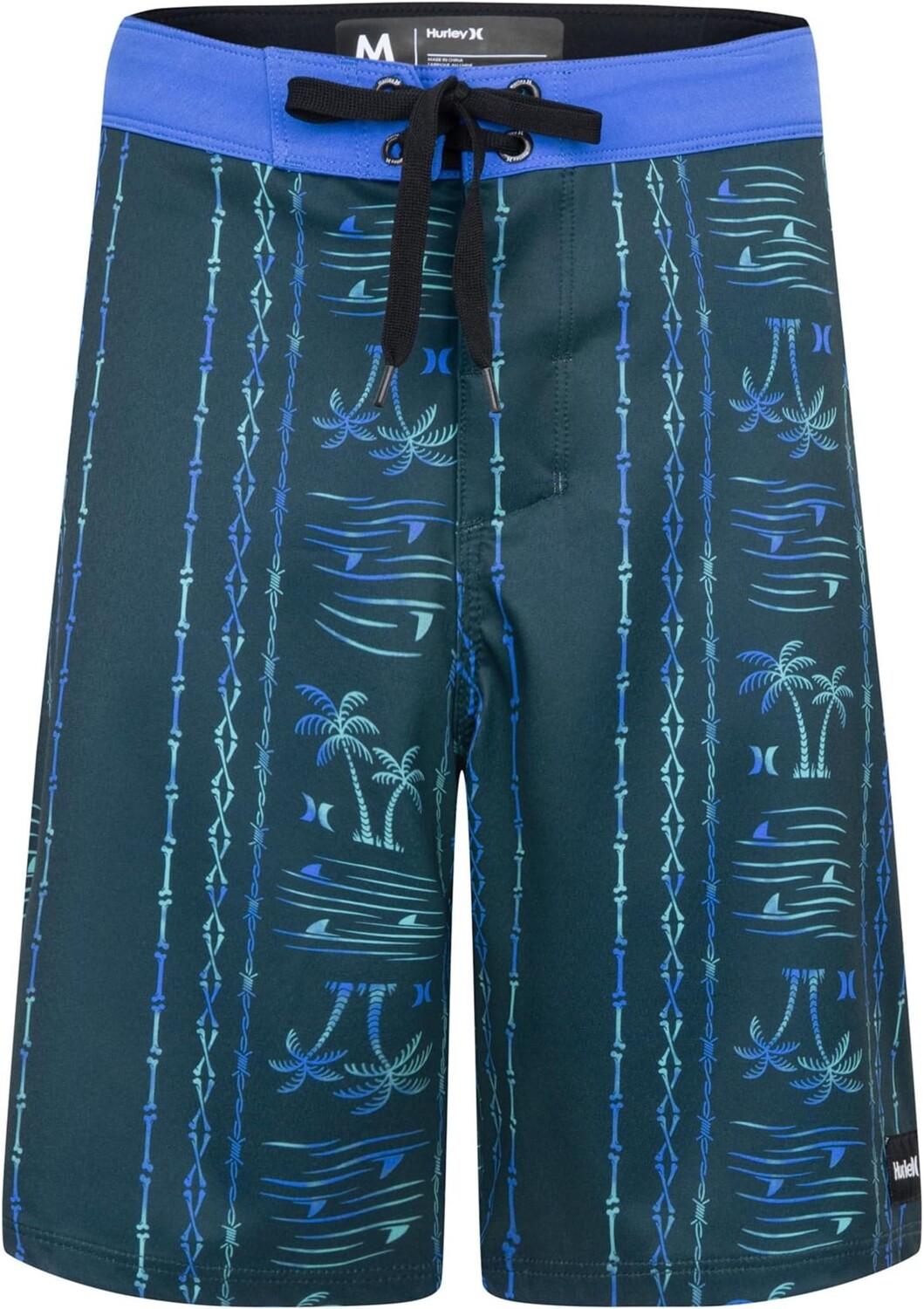 

Шорты для плавания Hurley Kids Palm Stripe Board Shorts, цвет Midnight Teal