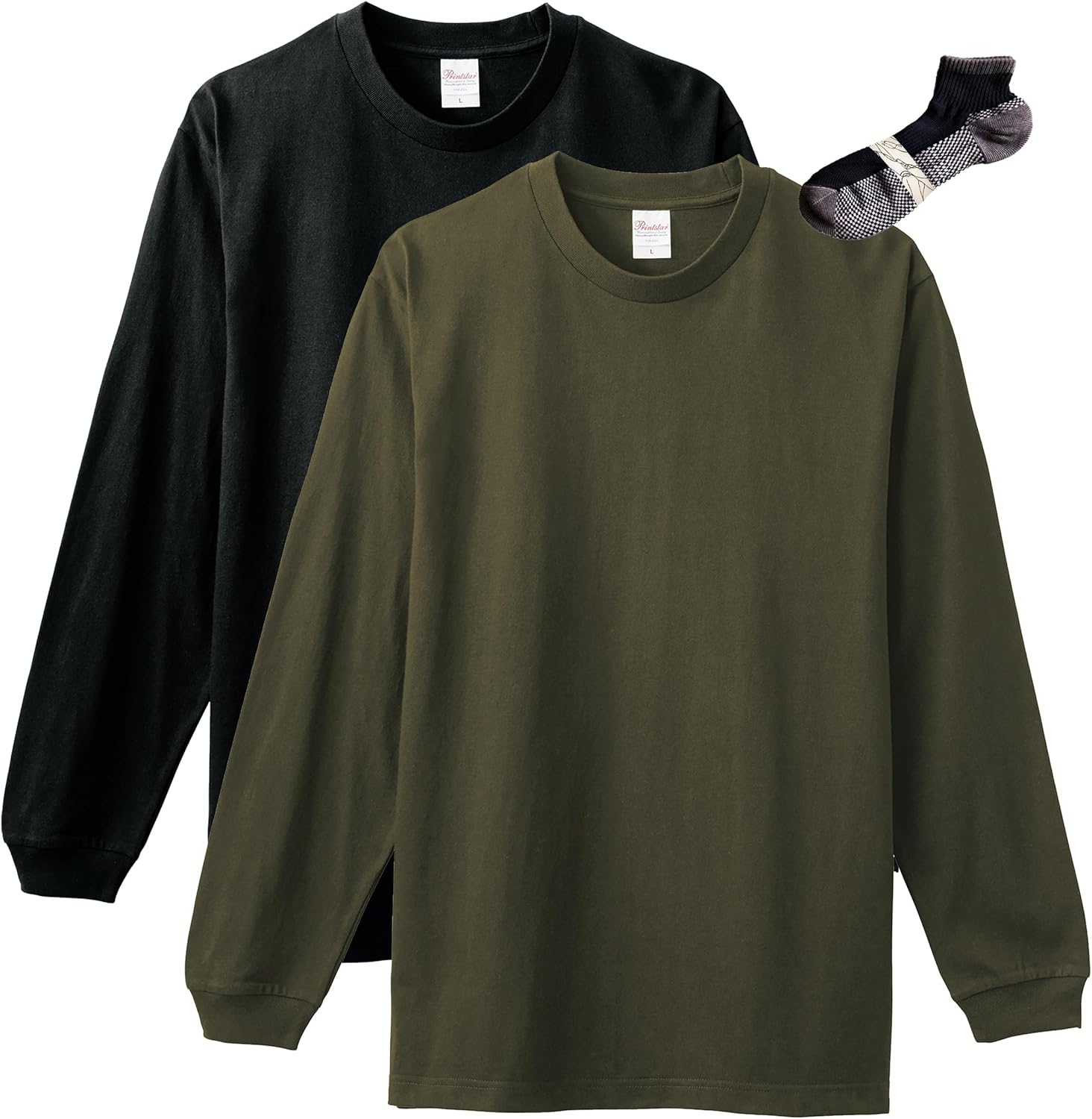 

Мужская футболка с длинным рукавом Printstar 00110-CLL, однотонная, плотность ткани 5,6 унций, черный/зеленый