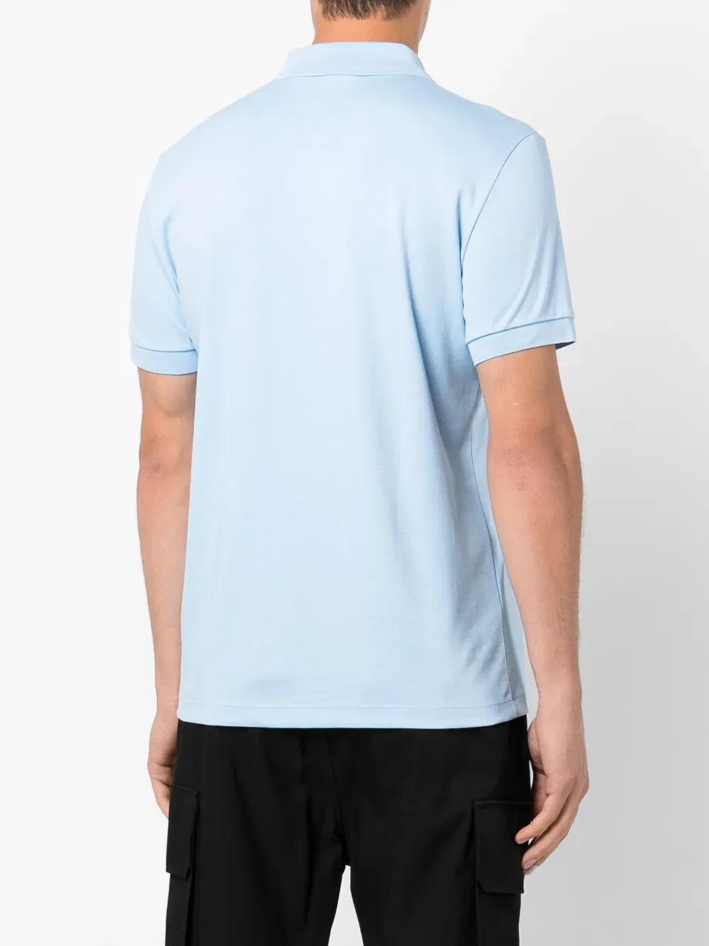 Хлопковая рубашка-поло с нашивкой логотипа Lacoste, синий — фото 4