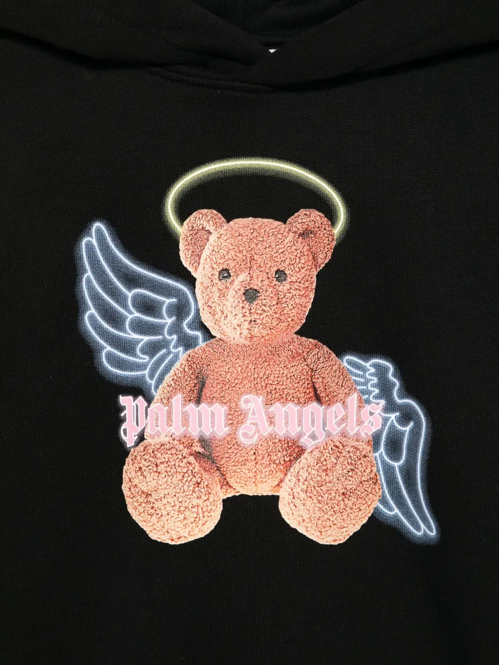 Худи с графическим изображением плюшевого мишки Palm Angels Kids, черный — фото 3