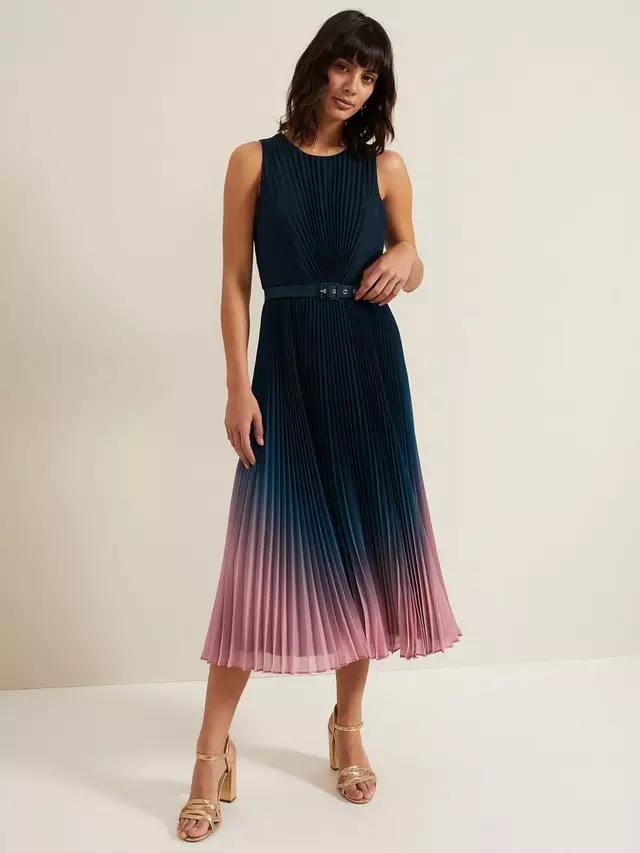 

Платье Phase Eight Simara Ombre Pleated Midi, разноцветный