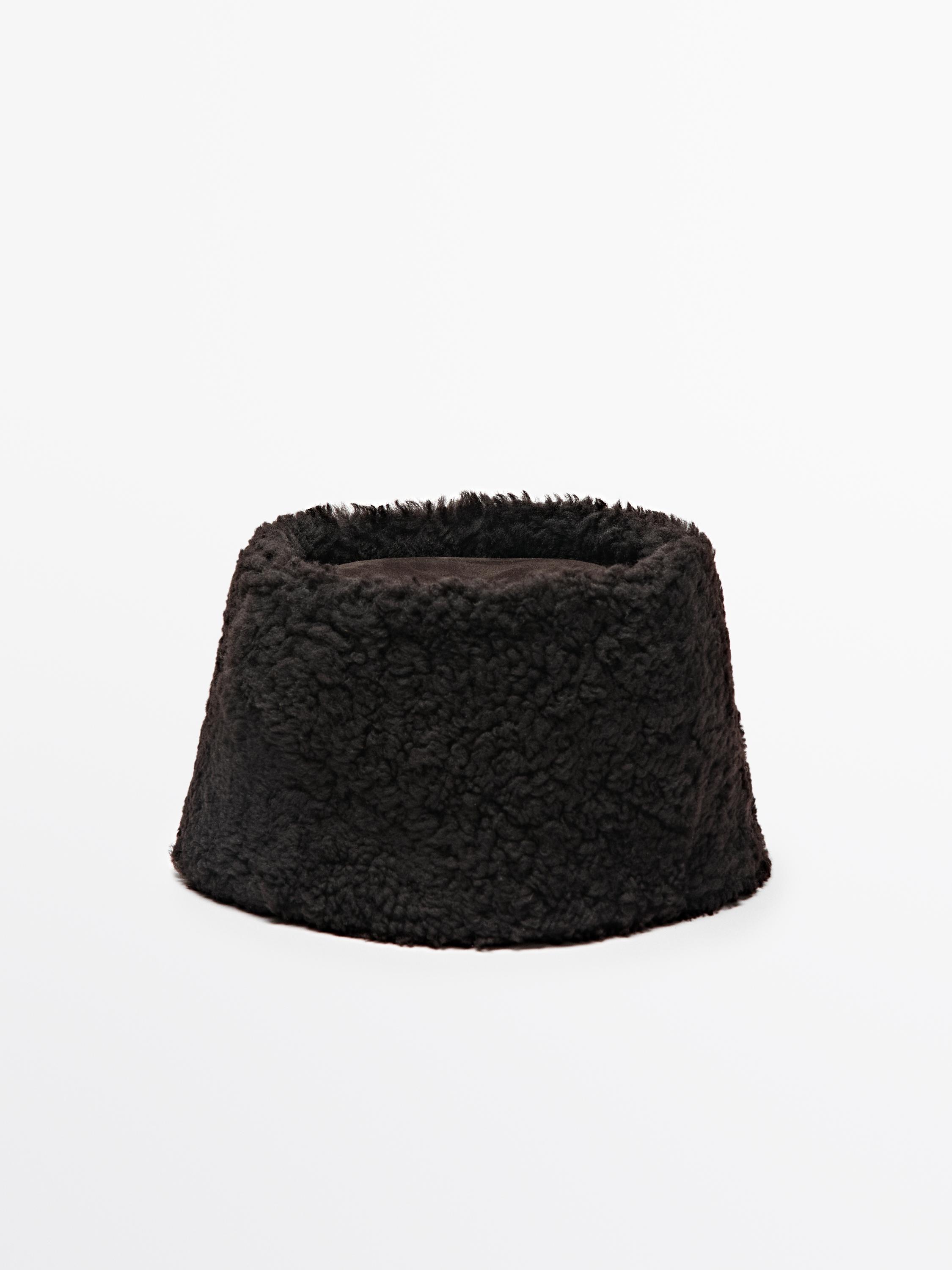 

Двусторонняя кожаная шляпа Massimo Dutti, brown