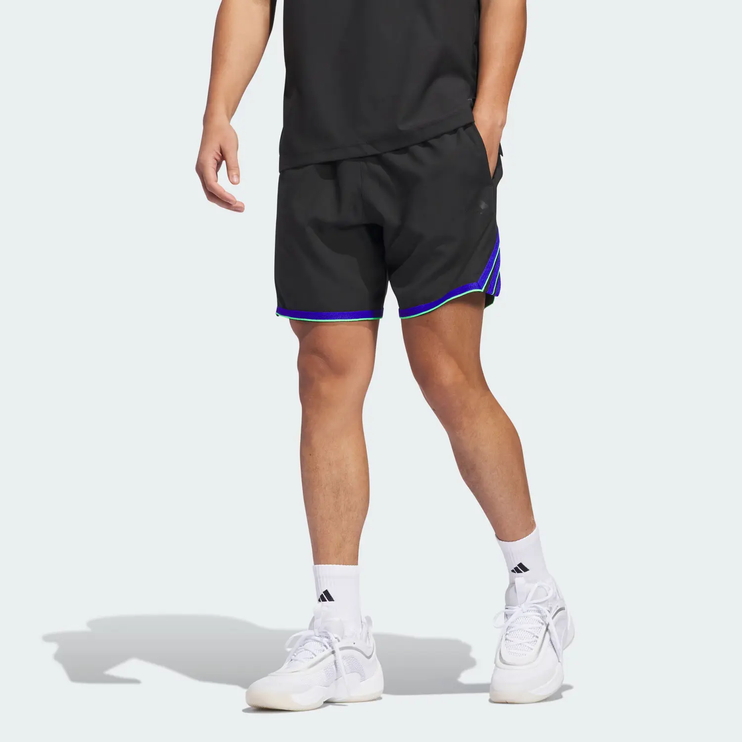 Шорты Crazy Lite Adidas, черный/ярко-синий/ярко-зеленый — фото 4