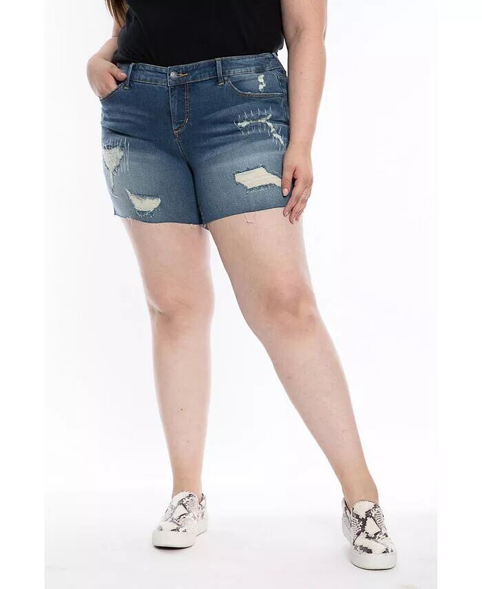 

Джинсовые шорты больших размеров со средней посадкой SLINK Jeans, слоновая кость