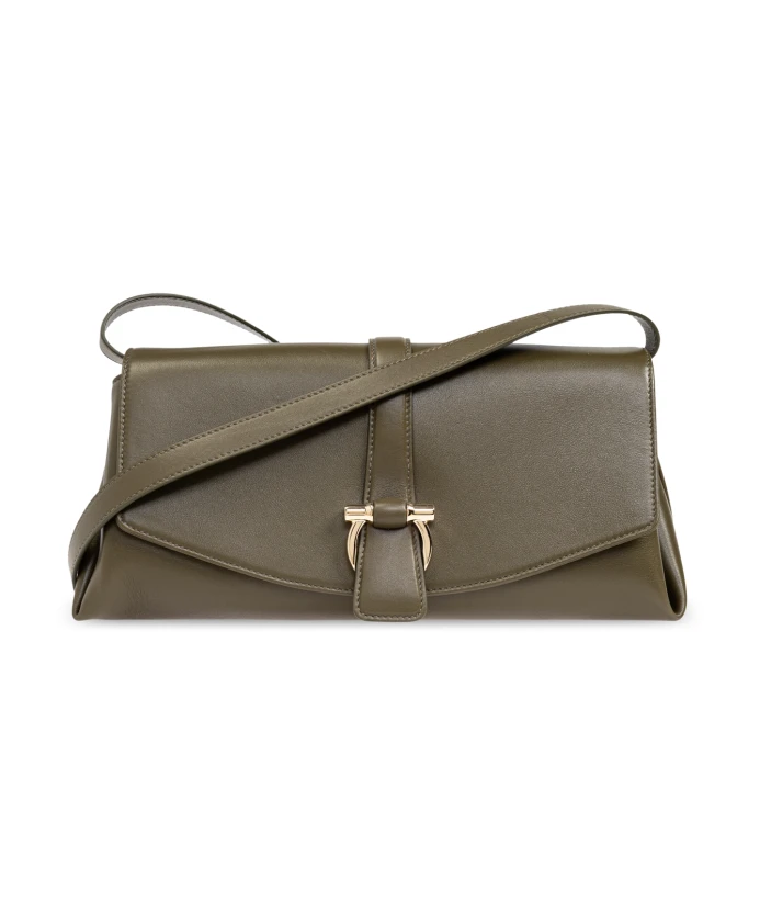 

Кожаная сумка через плечо Salvatore Ferragamo, зеленый