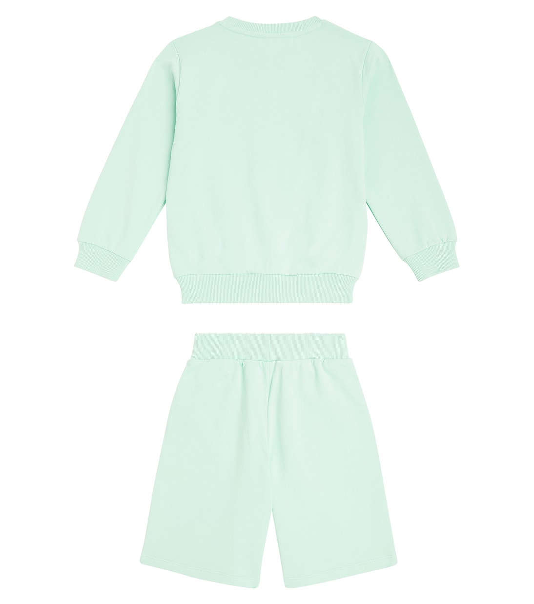 Спортивный костюм из хлопкового джерси Balmain Kids, Verde Acqua — фото 4