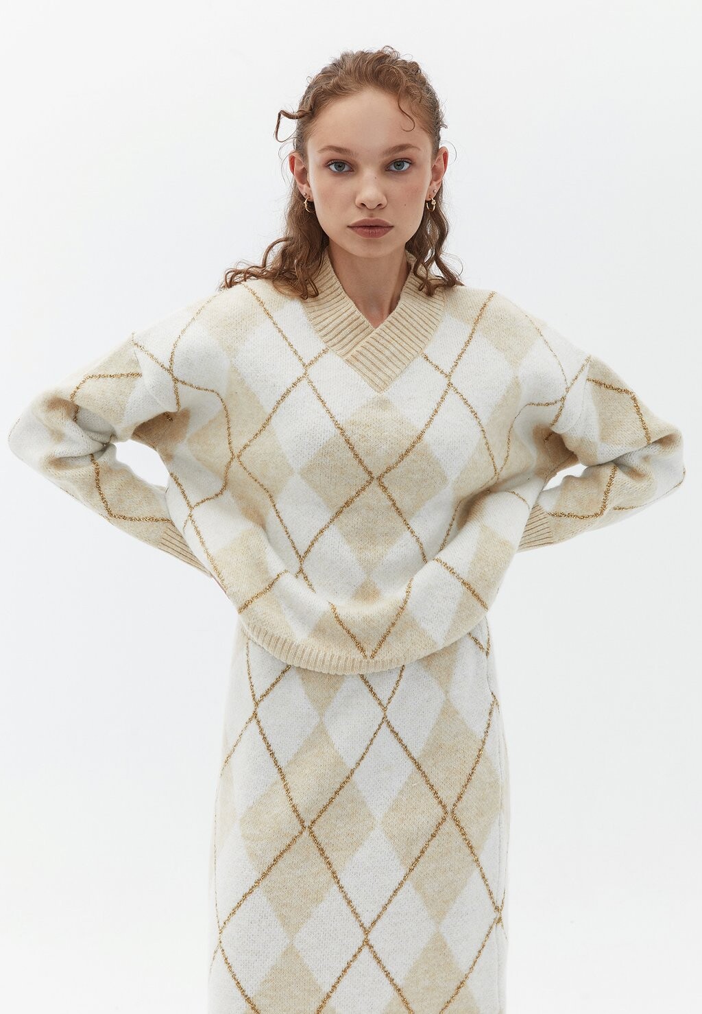 

Свитер Silvery V Neck OXXO, цвет french oak