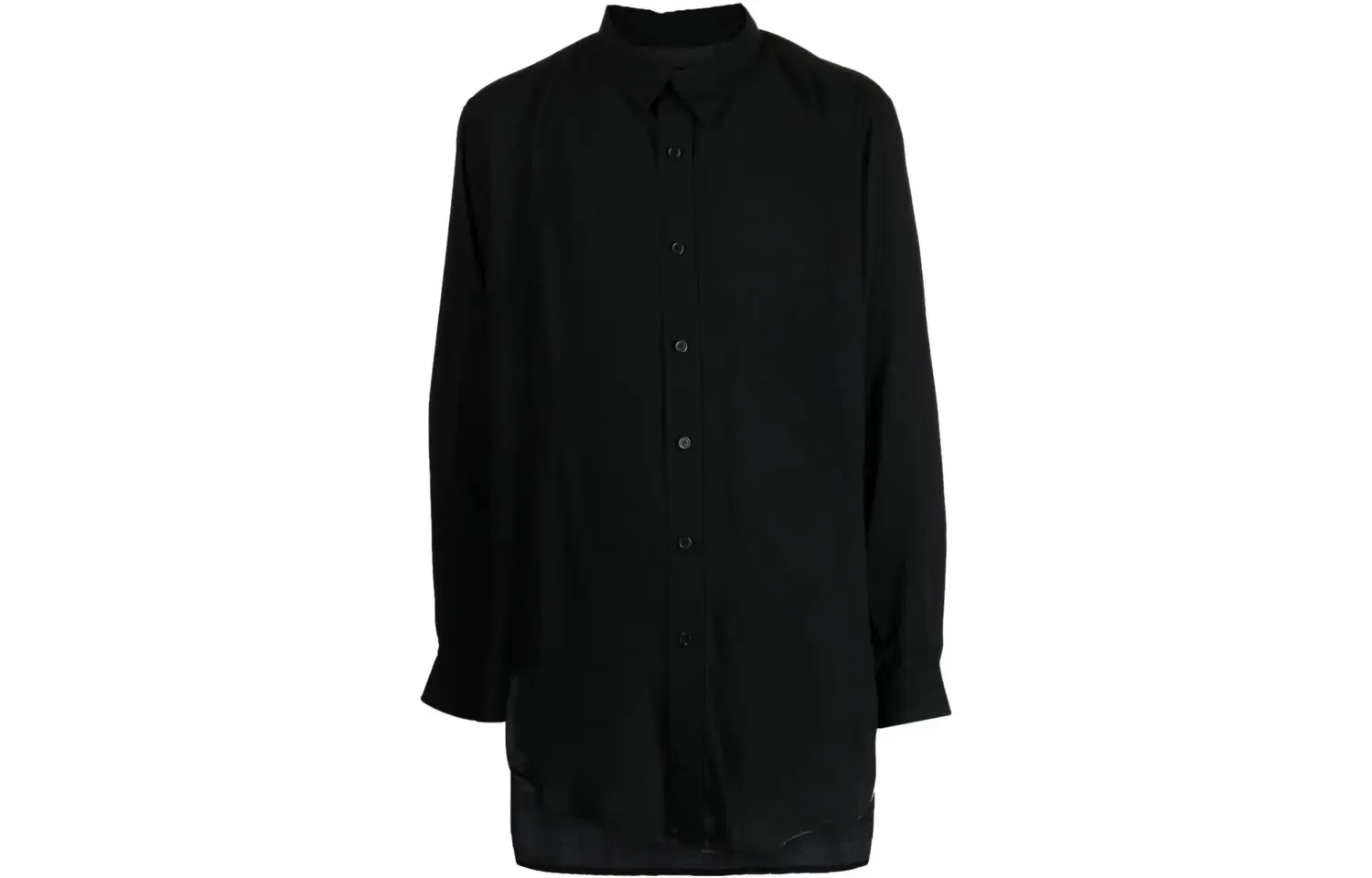 

Рубашка с классическим воротником и спущенным плечом Yohji Yamamoto, черный