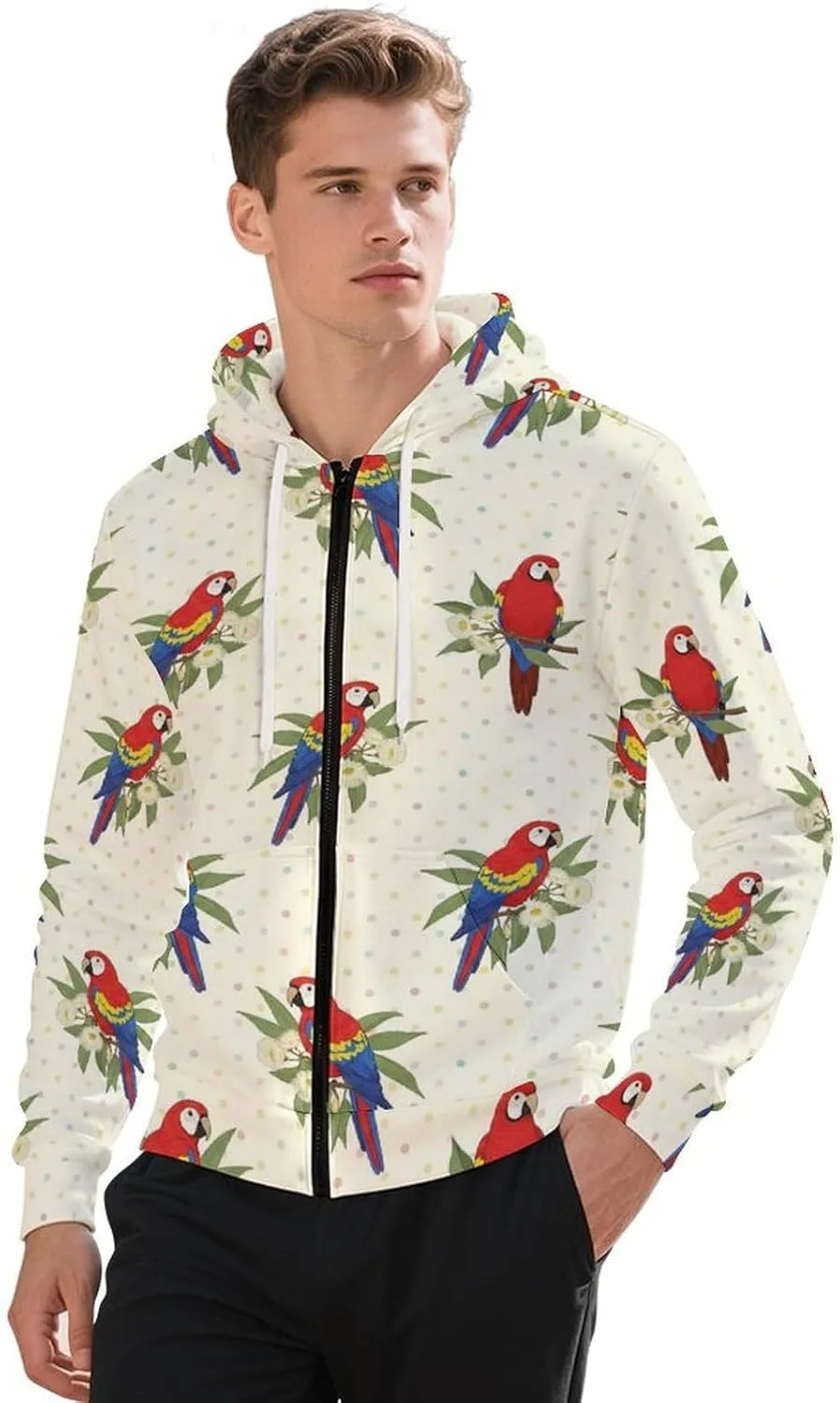 

Мужская толстовка с капюшоном Full Zip Up Penguin Love Hearts Snowflakes GemGam