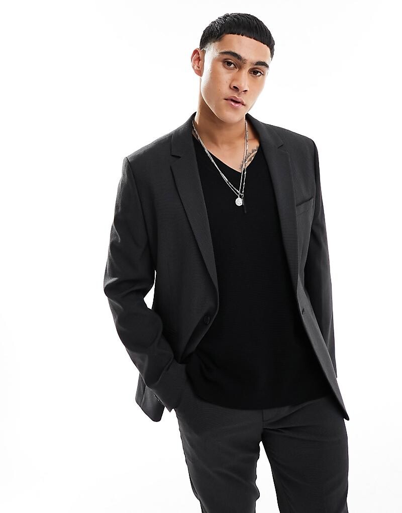 

Черный пиджак скинни ASOS DESIGN