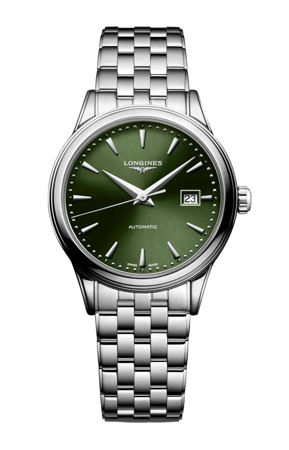 Классика Flagship - L4.374.4.02.6 LONGINES, зеленый