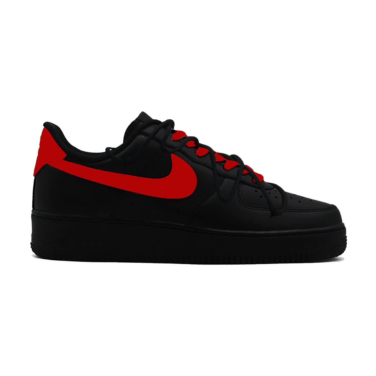 Nike Кроссовки для скейтбординга Air Force 1 Red Scale Ink Shadow, устойчивые к истиранию и скольжению, низкие, унисекс, черно-красные — фото 3