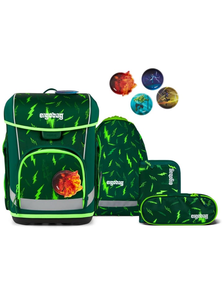

Ergobag Набор школьных сумок Cubo Light, 5 предметов. Прекрасный зеленый цвет