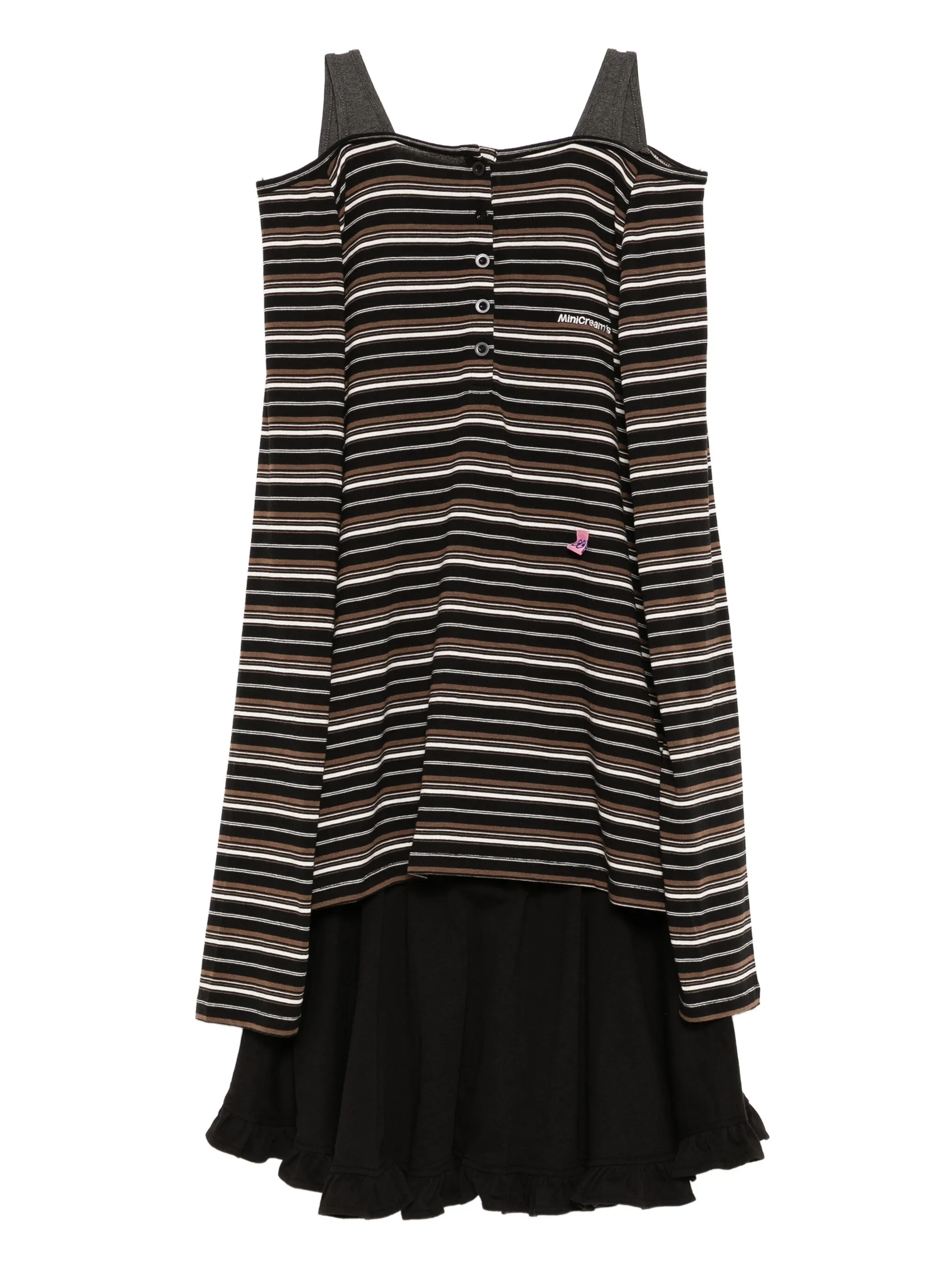 

Комплект из футболки и юбки с вышитым логотипом Mini Cream, черный