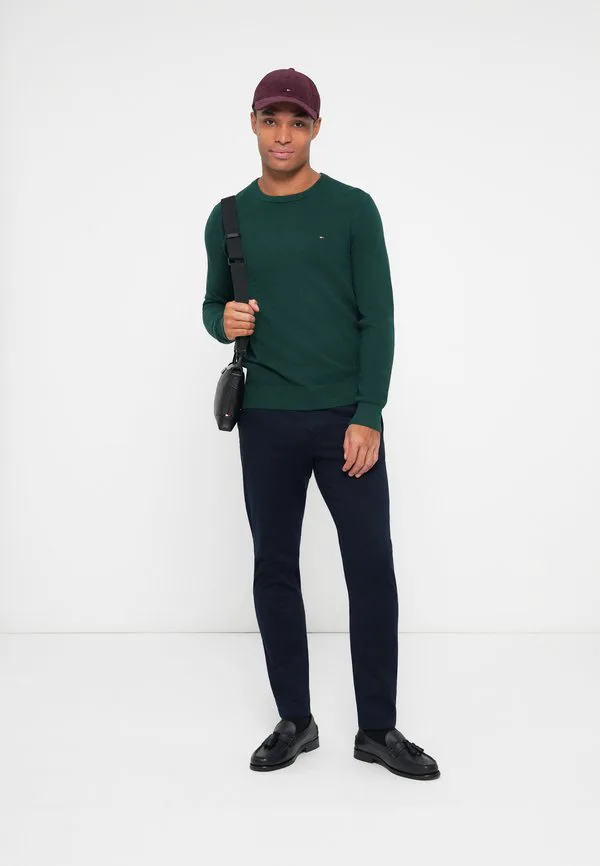 Джемпер с вышивкой флага и текстурированным круглым вырезом Tommy Hilfiger, Ornamental Green — фото 2